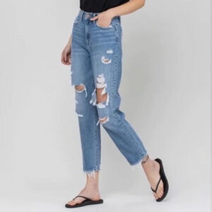 Flying Monkey Distressed High Rise Mom Jean Size‎ 25